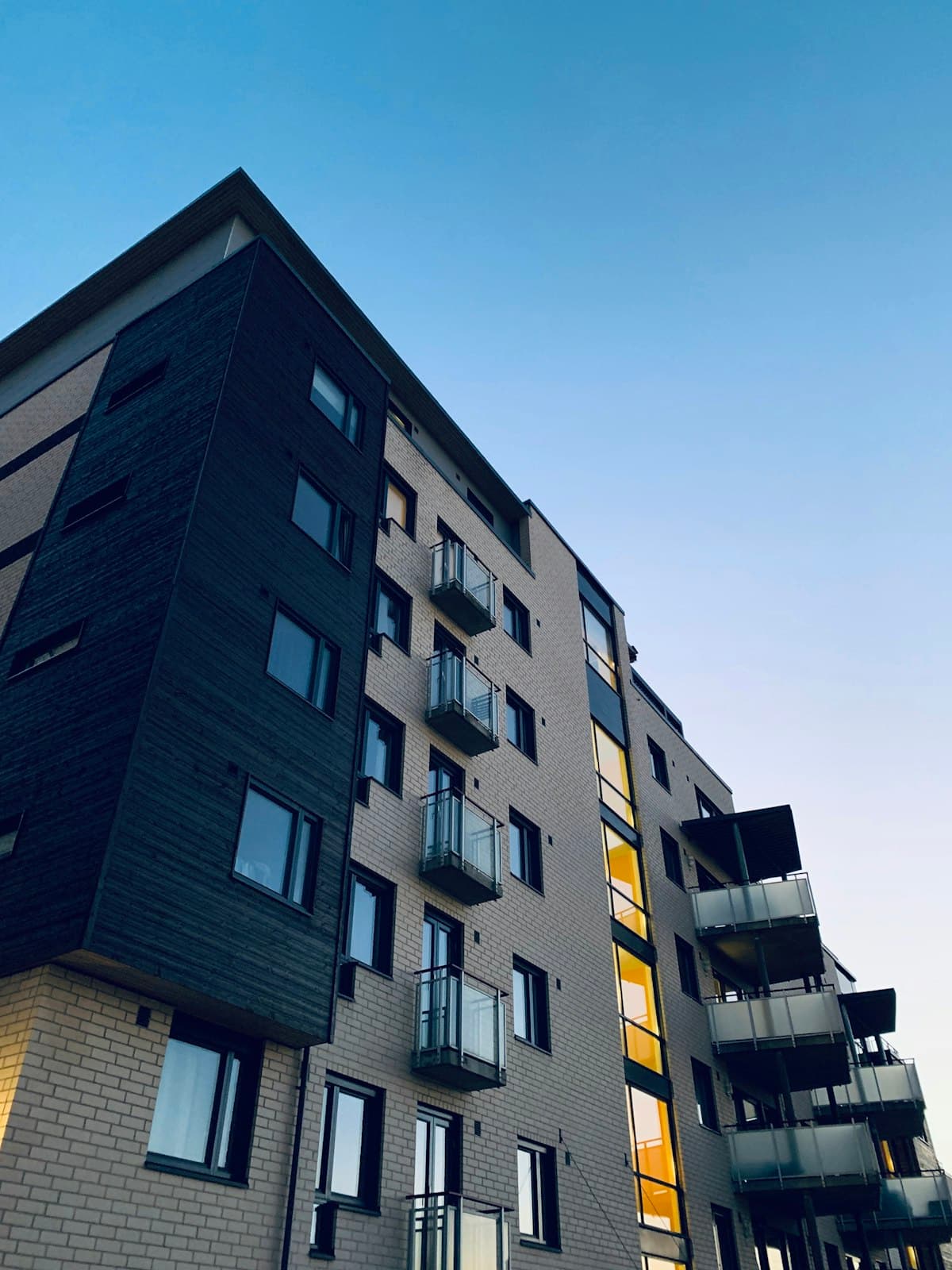 A modern residential tower facade